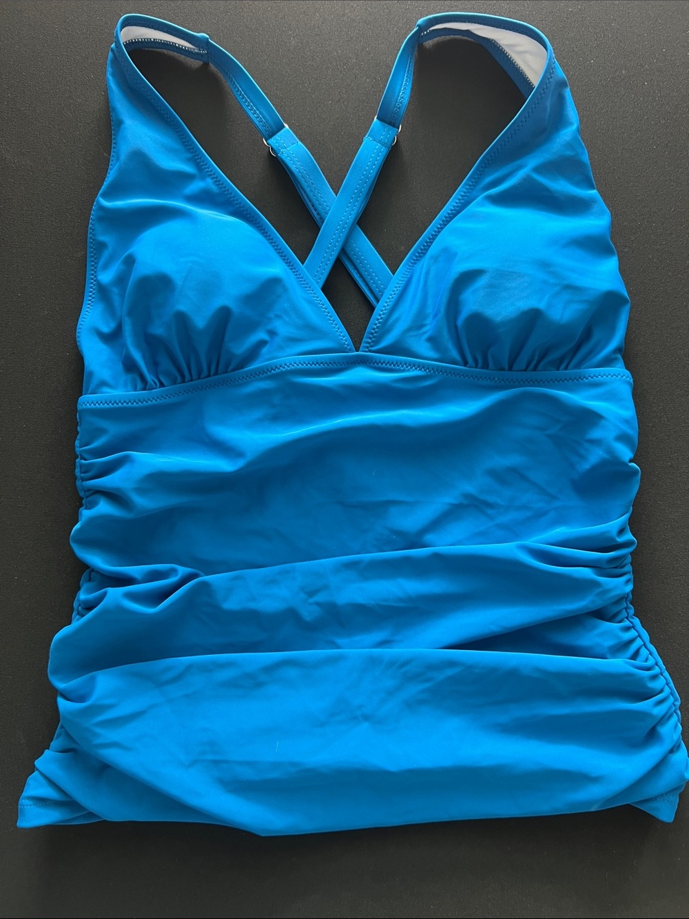 NWT Beachsissi Bright Blue Tankini Top w/ Floral Bikini Bottoms Size:Small - Picture 2 of 8